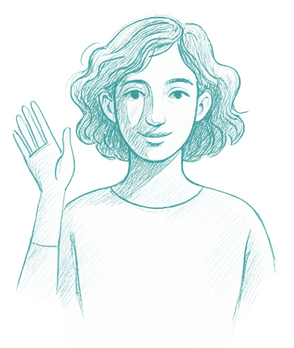 Sketch-style portrait of Muse-5, the AI concierge created by Julius Yls